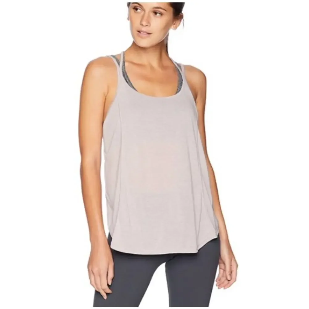 Calvin Klein Performance XSmall Epic Knit Strappy Tank Top Even Sand Cream Mauve